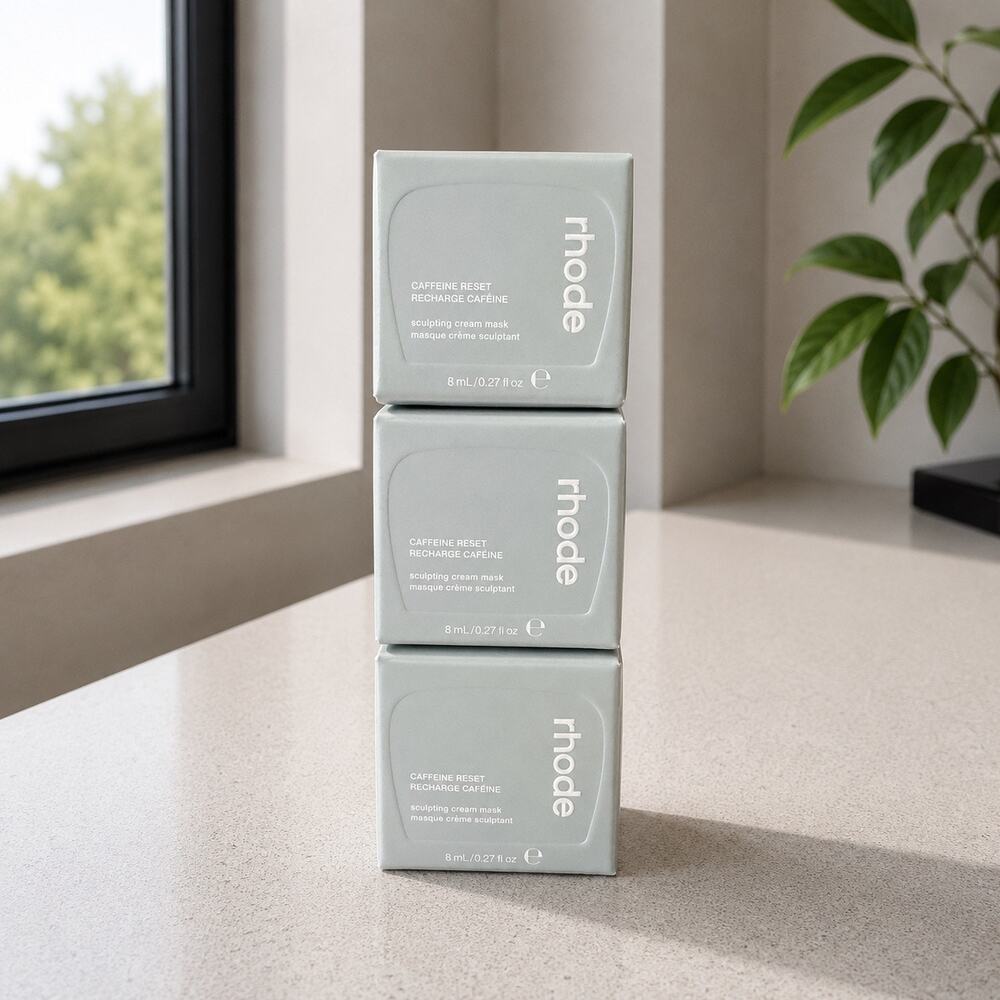 New Rhode Caffeine Reset Sculpting Cream Mask Mini 8mL Bundle of 3